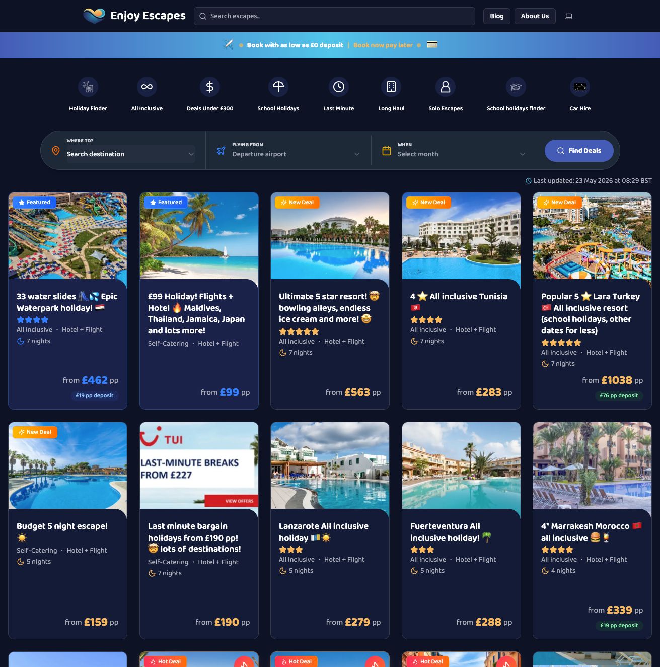 Screenshot of Enjoy Escapes